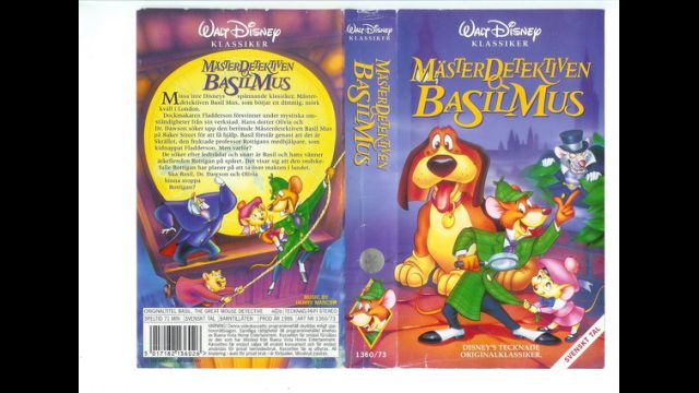 Tecknat Barn Svenska:MÃ¤sterdetektiven Basil Mus (1995) VHSRIPPEN (Svenska) Trailer (4K)