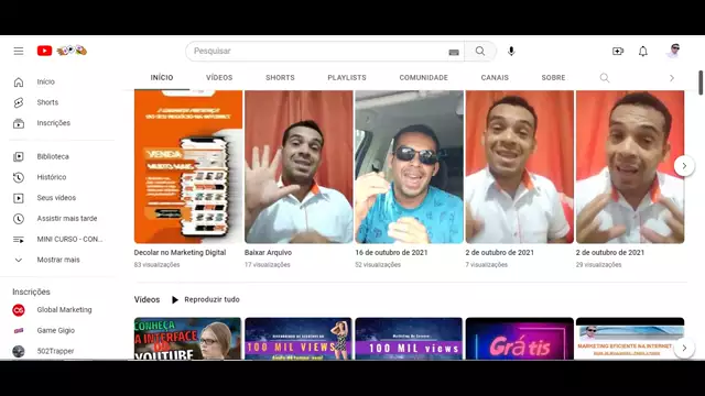 conhecendo os botão do seu canal no youtube